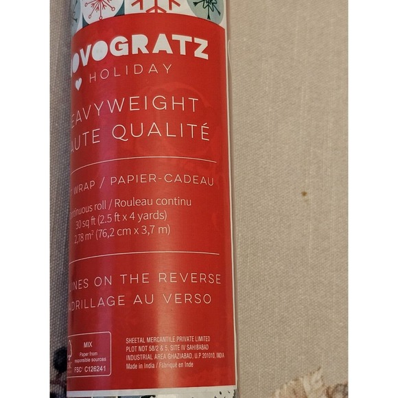 Holiday Frenchie French Bulldogs in Hat Christmas Wrapping Paper Roll - Picture 3 of 3